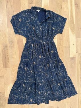 Baltic Born Long Flowy Navy Floral Dress XL